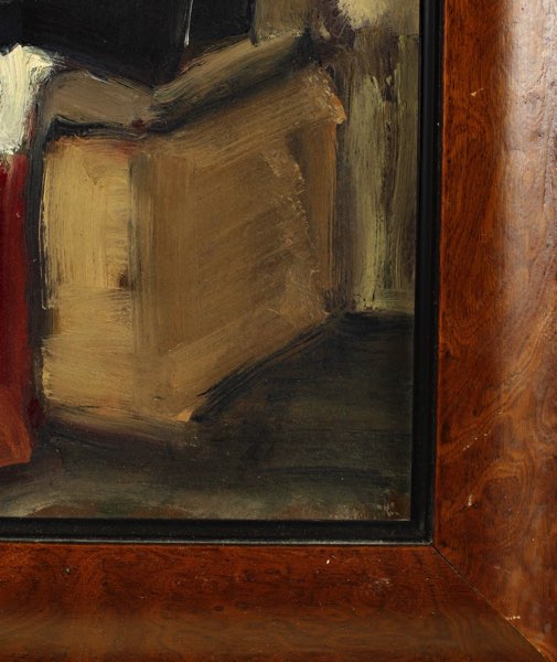 älteres Ölgemälde Portrait Frau Hut impressionistisch