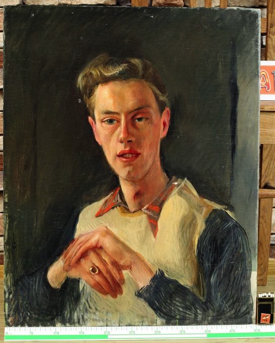älteres Ölgemälde Portrait junger Mann Ring