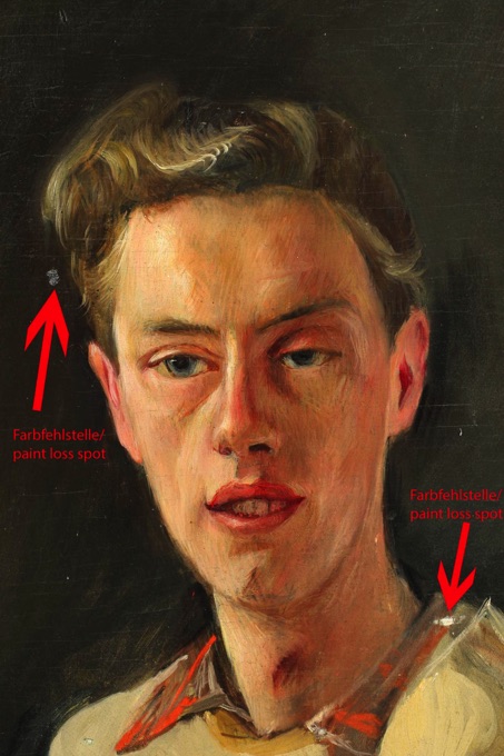 älteres Ölgemälde Portrait junger Mann Ring