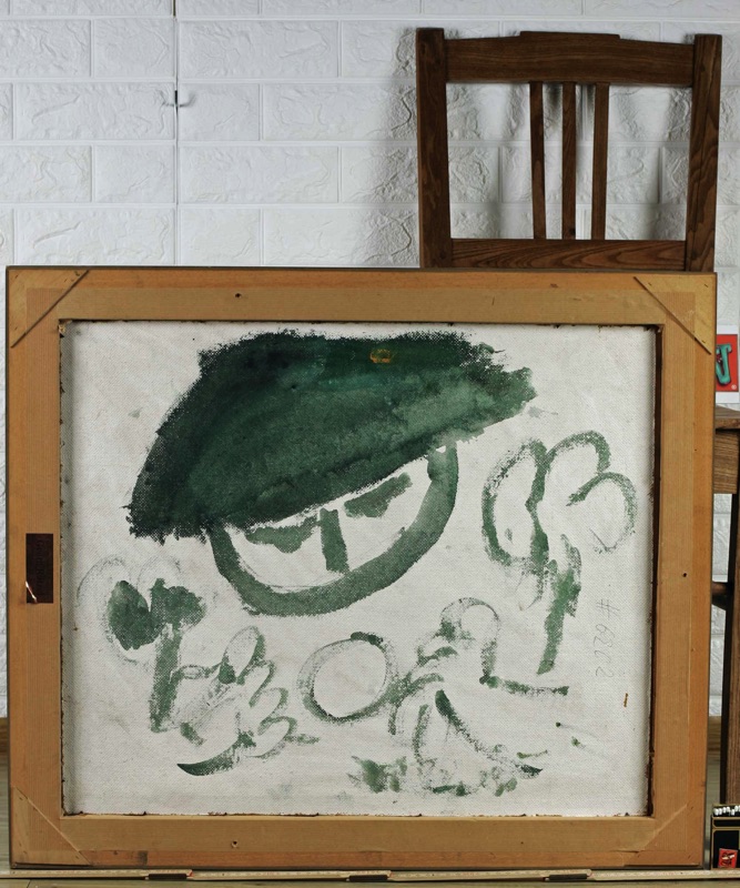 expressives Ölgemälde Dorf Schornstein Häuser