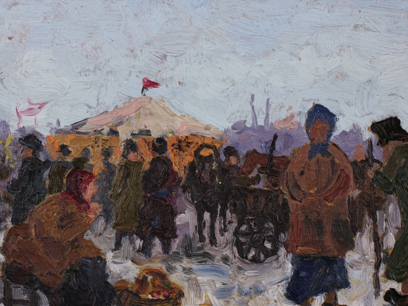 old russian oil painting market Penza