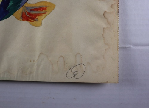 signiert Aquarell expressiv Fisch