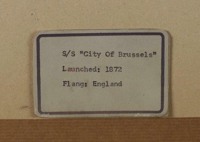 signiert Gouache Segelschiff City of Brussels