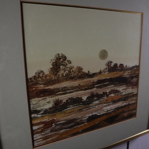 signiert Mischtechnik 1981 Landschaft abstrakt