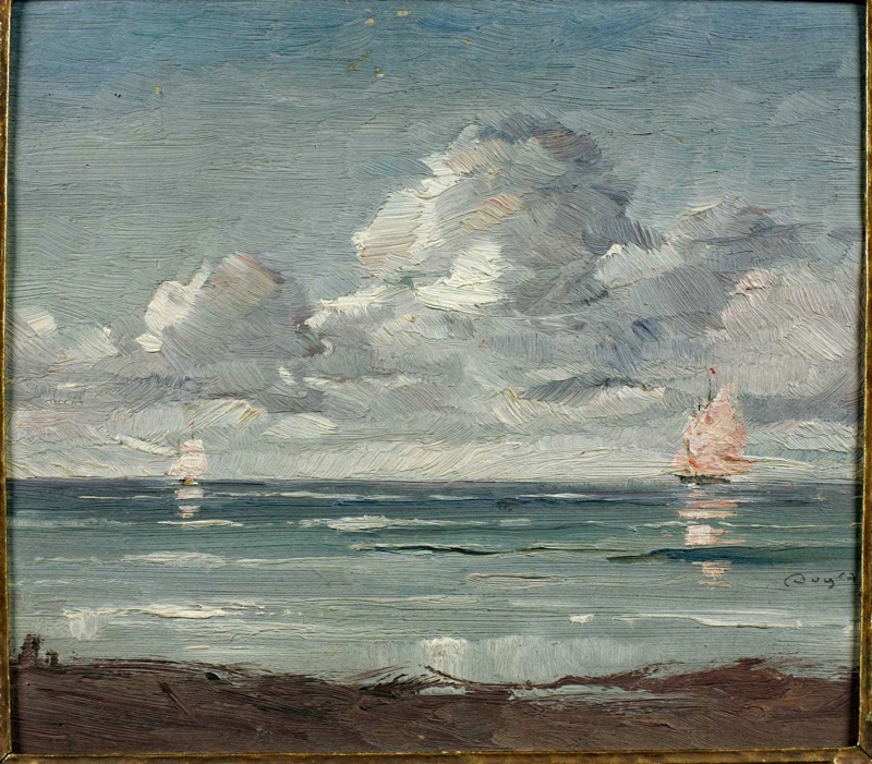 signiert Ölgemälde antik Marine Meer Impressionist