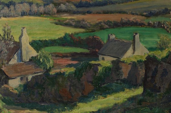 signiert Ölgemälde älter Landschaft England Küste Meer Schottland