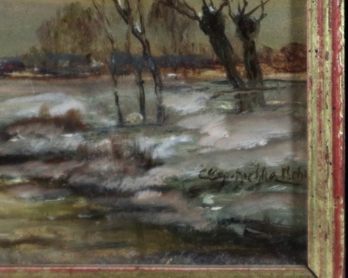 signiert Ölgemälde München Winterlandschaft Stadt