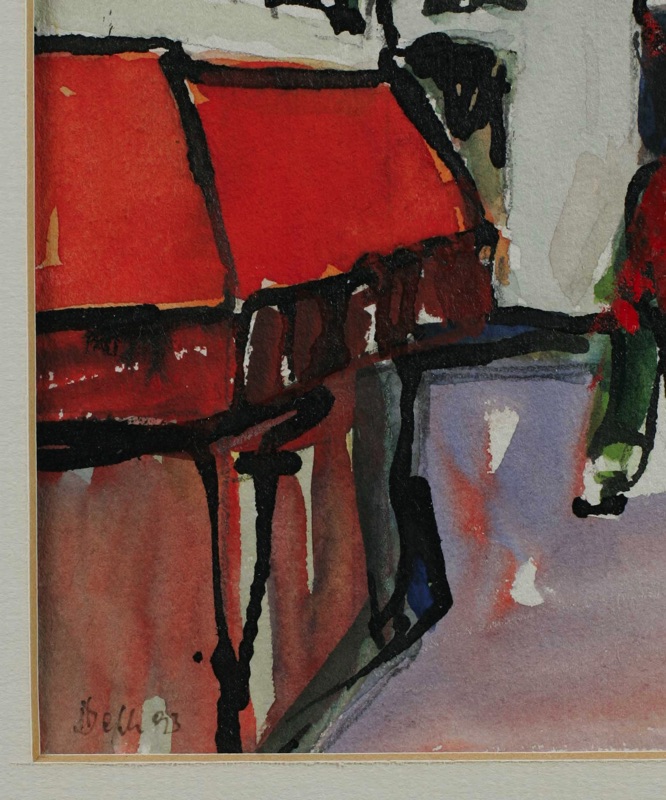 signierte ältere Gouache Dorf Bayern Behn
