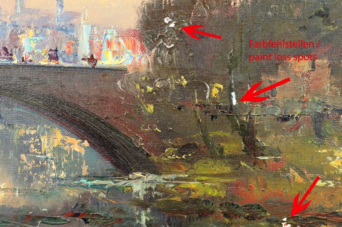 signiertes Ölgemälde älter Stadtansicht