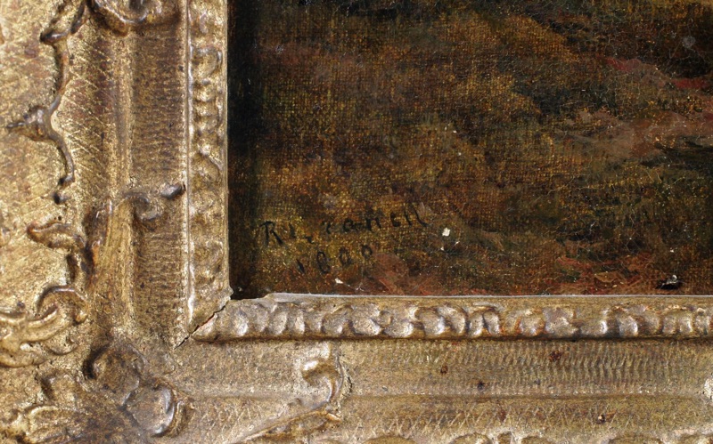 signiertes antikes Ölgemälde 1800 Sammlung Hartmann