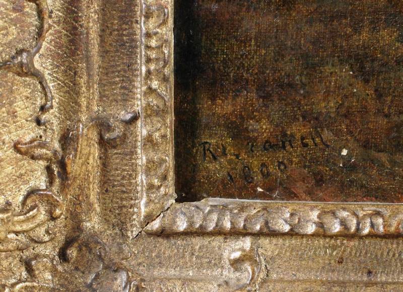 signiertes antikes Ölgemälde 1800 Sammlung Hartmann