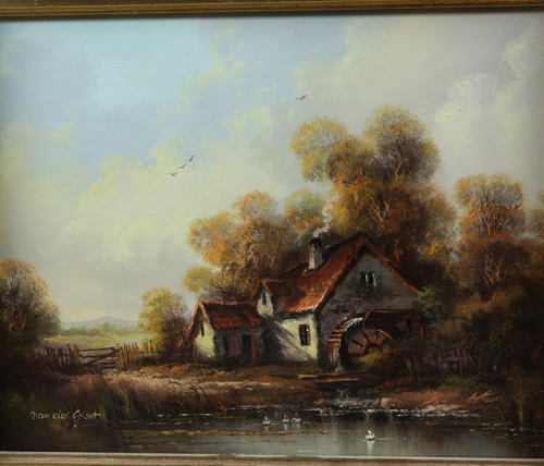 van der Groot Ölgemälde Landschaft Wassermühle