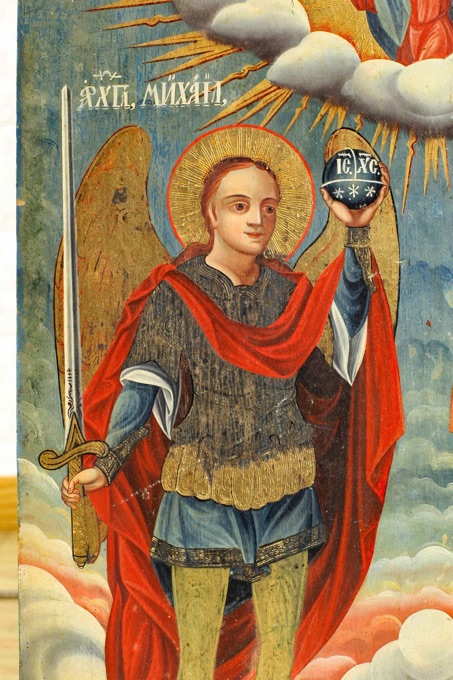 Ikone antik Erzengel Michael Gabriel Synaxis Balkan icon