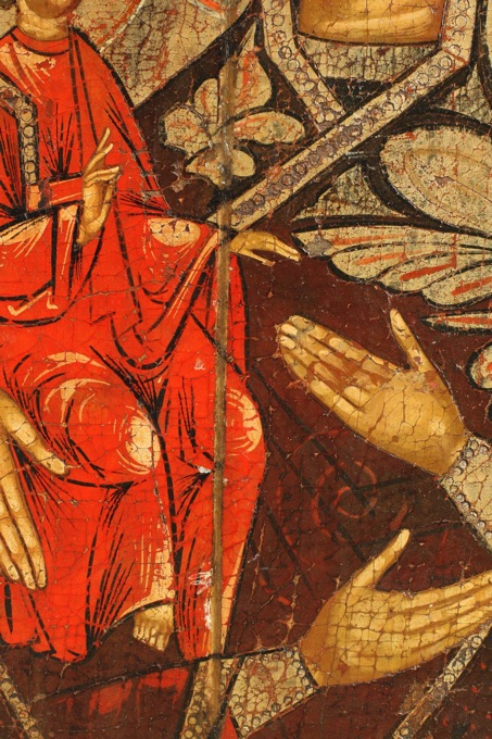 Ikone antik dreihändige Gottesmutter Tricheirousa icon