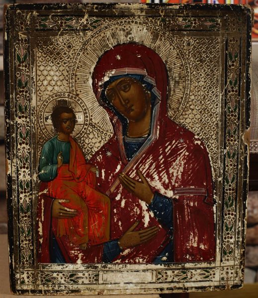 Ikone antik dreihändige Mutter Gottes