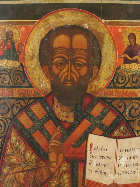 old russian icon holy saint Nicholas Myra