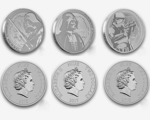 3x 1oz star wars silbermünze