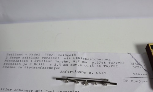 Brosche Nadel Weißgold 750 Brillanten