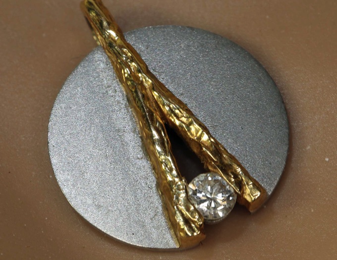 Caprice Designer Anhänger Platin 950 Brillant vintage