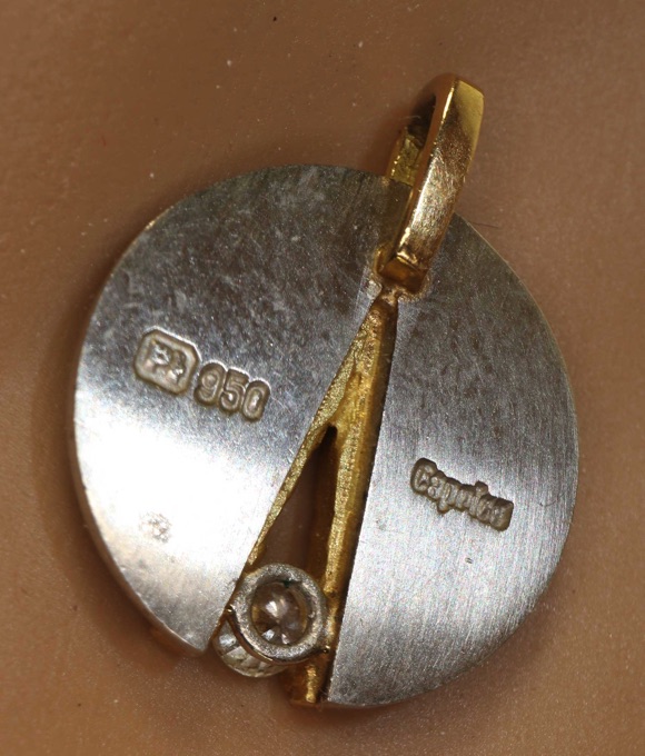 Caprice Designer Anhänger Platin 950 Brillant vintage