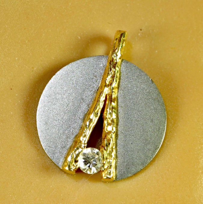 Caprice Designer Anhänger Platin 950 Brillant vintage