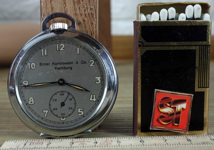 Ernst Komrowski Hamburg Taschenuhr vintage Handaufzug Bürk p2p