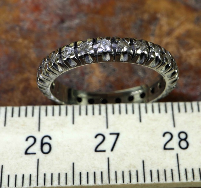 Weißgold Memory Ring Diamanten Größe 52 antik Memoire Memoryring