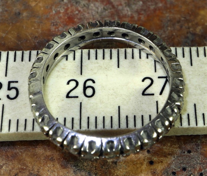 Weißgold Memory Ring Diamanten Größe 52 antik Memoire Memoryring