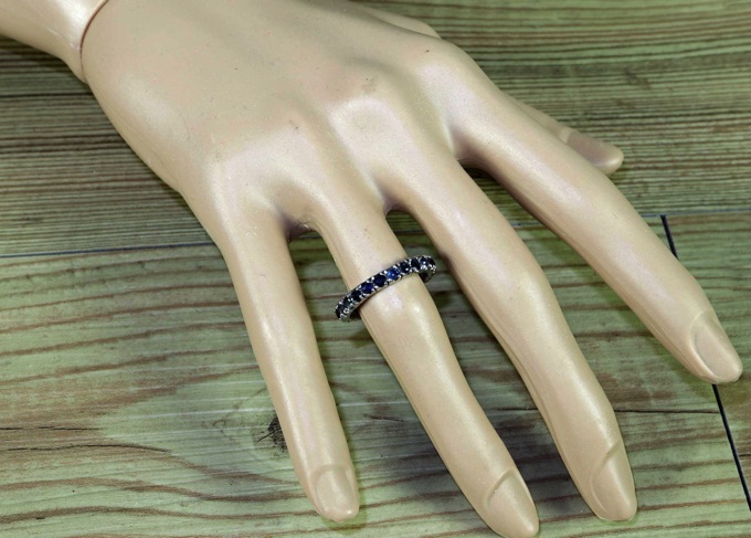 Weißgold Memory Ring Saphire Größe 55 Memoire Memoryring vintage