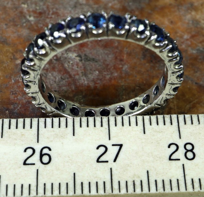 Weißgold Memory Ring Saphire Größe 55 Memoire Memoryring vintage