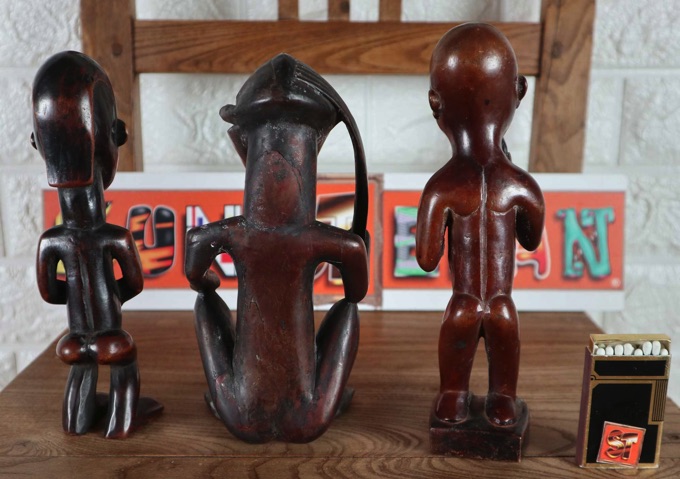 Afrika 3 Figuren Holz Kongo Kamerun