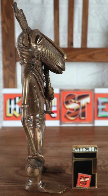 Afrika Bronze Figur Gekrönter Kamerun Senufo