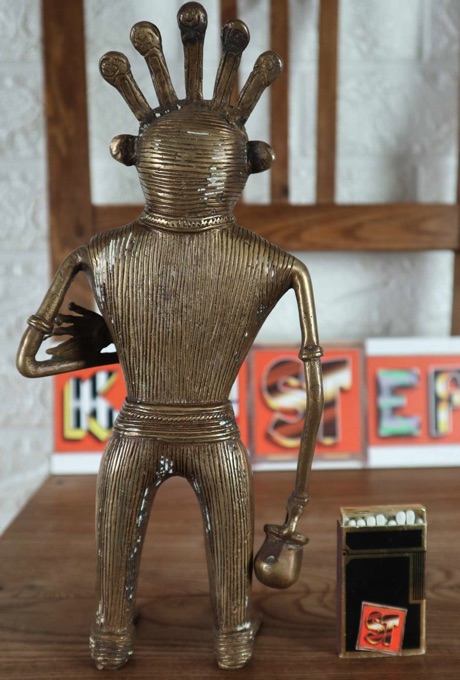 Afrika Bronze Figur Gekrönter Kamerun Senufo