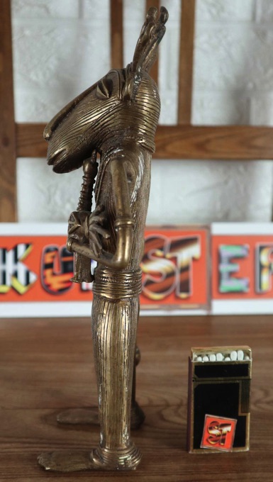 Afrika Bronze Figur Gekrönter Kamerun Senufo