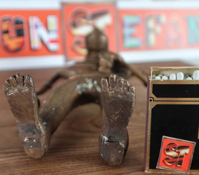 Afrika Bronze Figur Gekrönter Kamerun Senufo