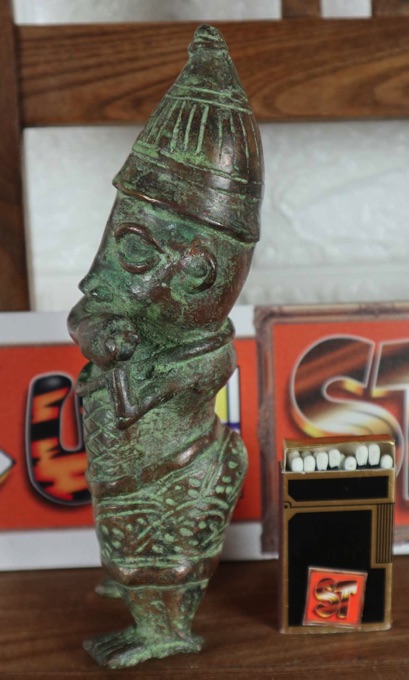 Bronze Figur Musikant Afrika Benin Kamerun