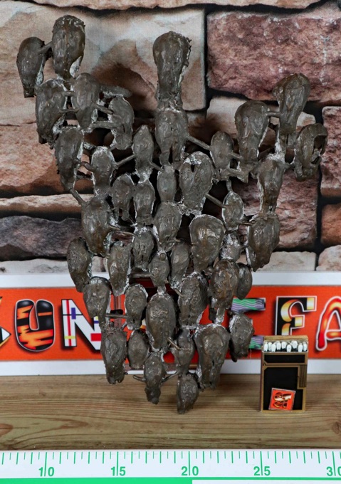 Bronze Skulptur Schädel abstrakt vinatge