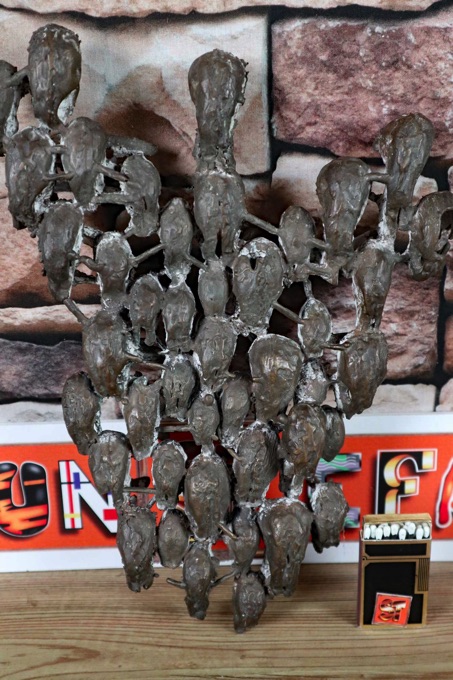 Bronze Skulptur Schädel abstrakt vinatge