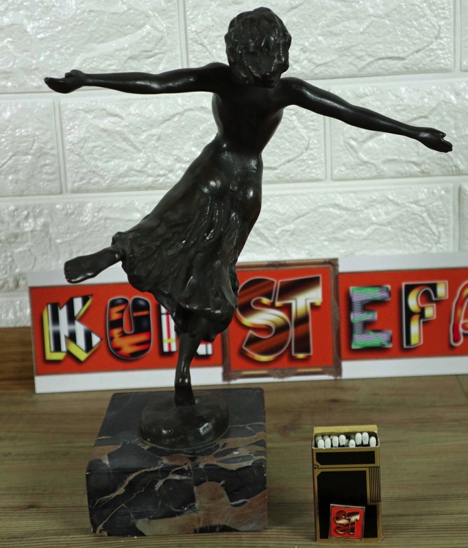 Bronzefigur Tänzerin Widmung Handelshof Rieder Mannheim