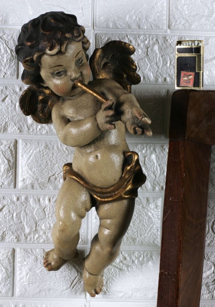 Engel Fanfare Putti Putto Putte Lindenholz