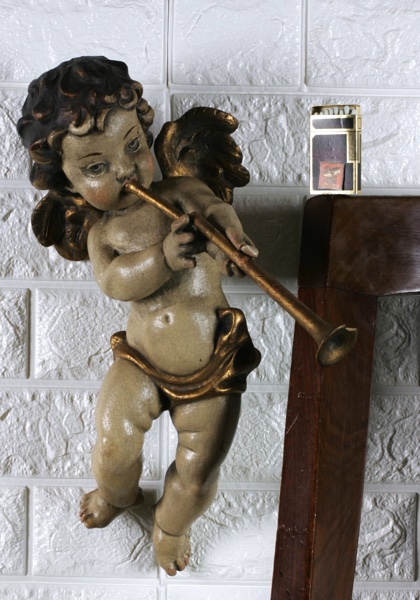 Engel Fanfare Putti Putto Putte Lindenholz