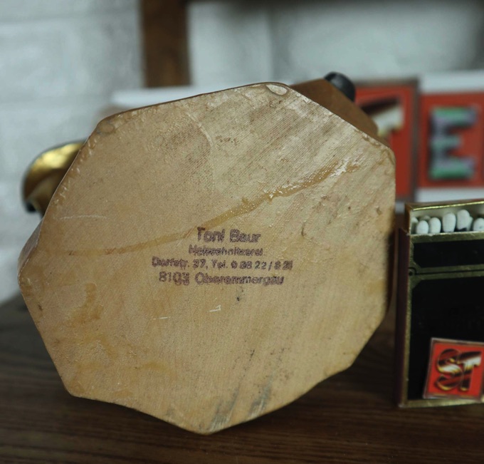 Geigenspieler Holz Schnitzerei Oberammergau Toni Baur