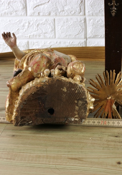 Holz Skulptur Maria Strahlenkranz Konsole