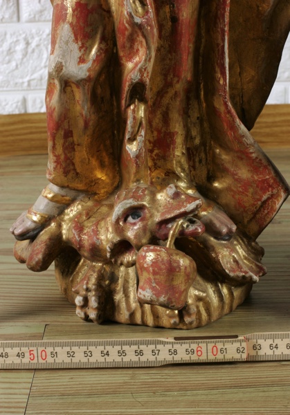 Holz Skulptur Maria Strahlenkranz Konsole