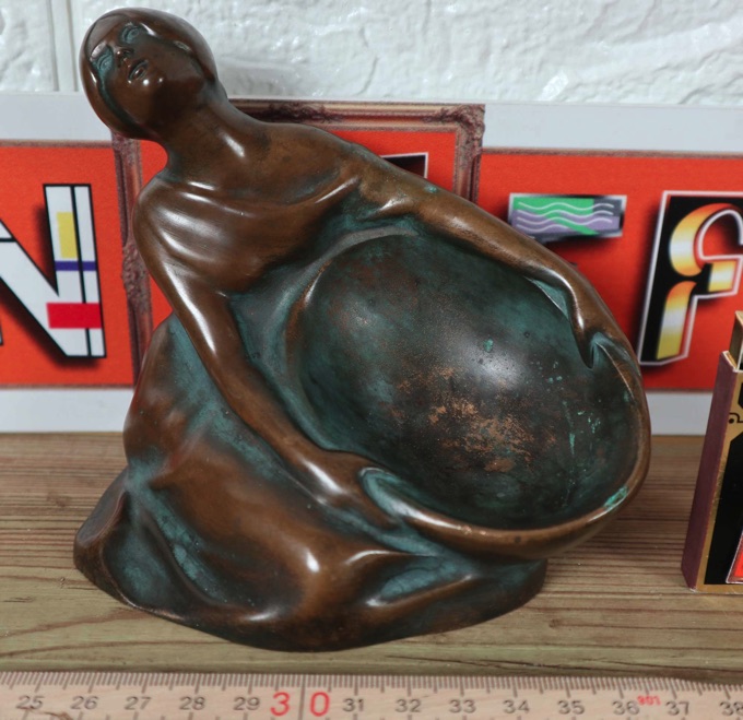 MA Bronze Skulptur Jugendstil Frau