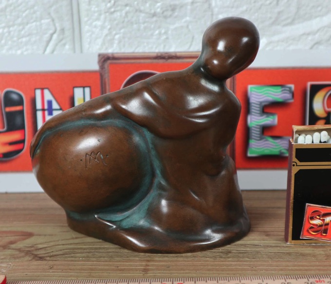 MA Bronze Skulptur Jugendstil Frau