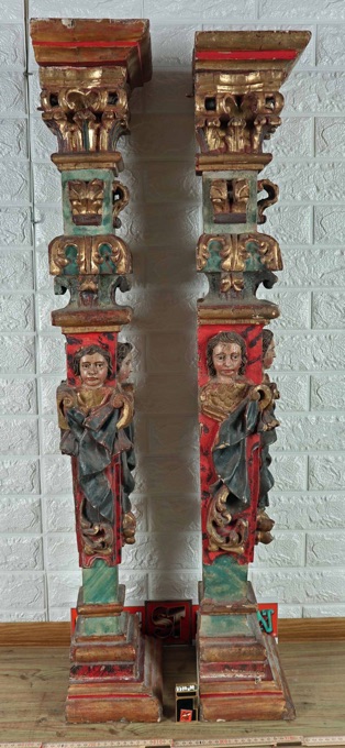 Paar Säulen antik Barock heilige