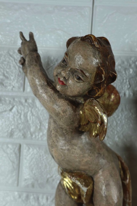 Putto Engel Holz Schnitzerei Putte