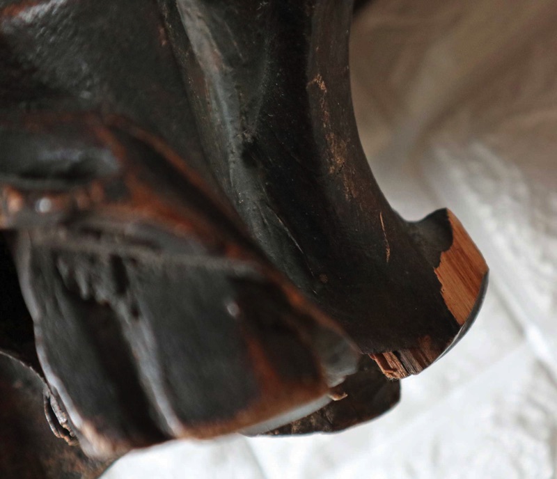 Theresa von Avila Holzskulptur antik Heilige Schwert Dolch