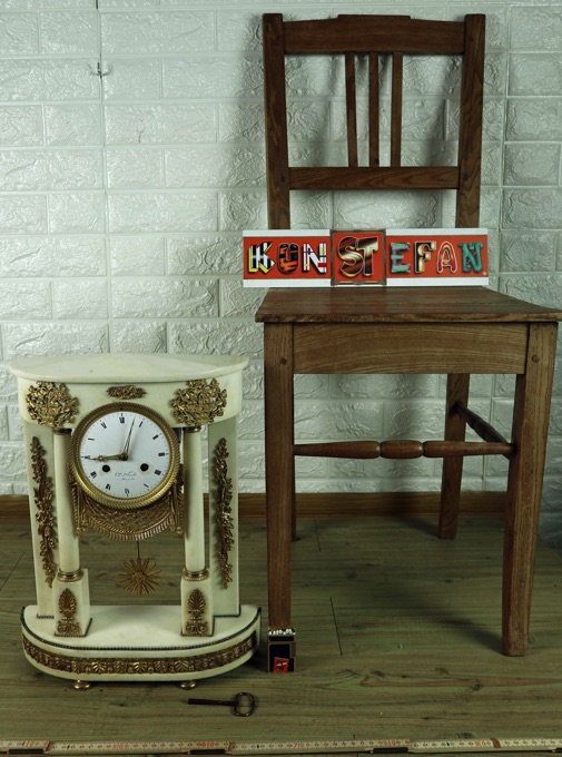 Marmor Pendule Uhr Noseda Marseille antik